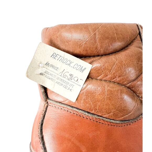 VTG Italian Hiking Boots Mens sz 41 US 8 Brown Leather Vibram Soles Bama Combat - Picture 5 of 8